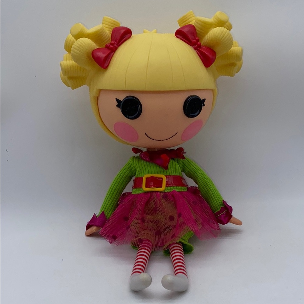 Lalaloopsy Holly Sleighbells Doll Yellow Hair Green and Pink Dress 12”